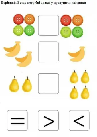 Числові рівності та  нерівності 1 клас
