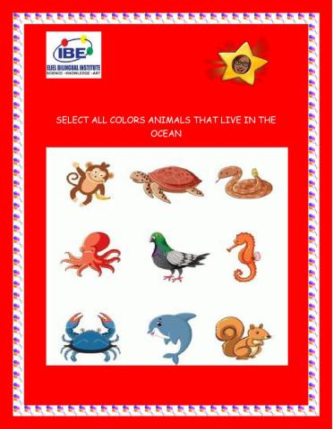 Select sea animals