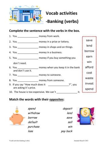 Vocab activities-banking-verbs