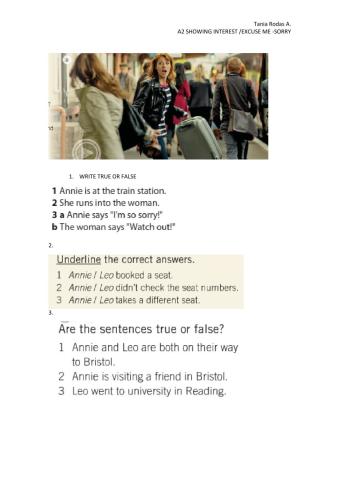 Apologizing - showing interest