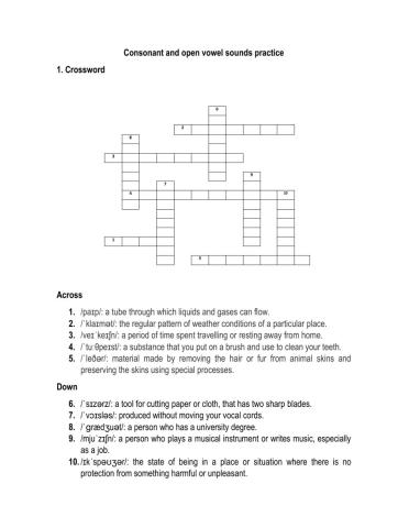 Consonant and open vowel sounds practice