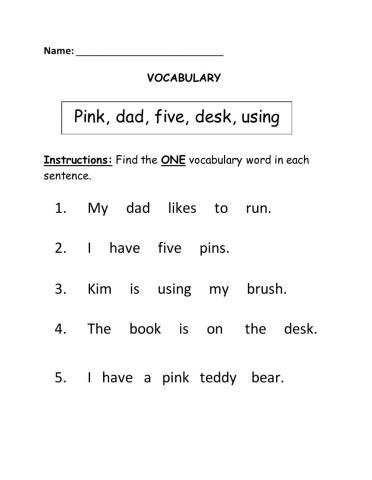 Vocabulary Words