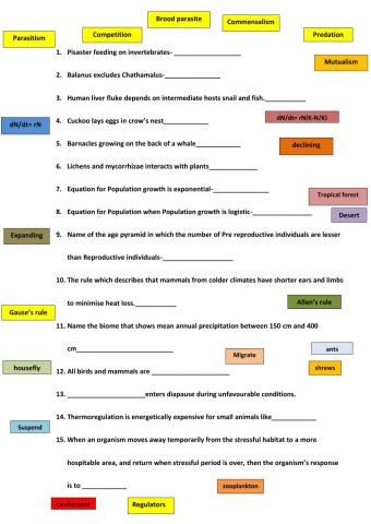 Organisms and Populations