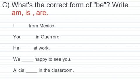 Present of Be (am, is, are)