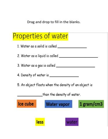 Properties of water