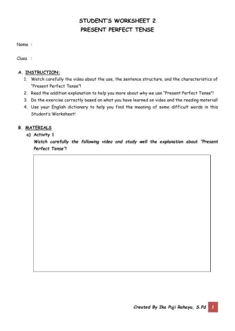 Present Perfect Tense