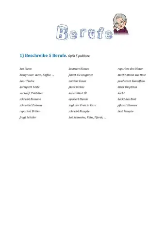 Berufe beschreiben