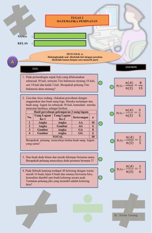 Soal Latihan Peluang Variabel Acak