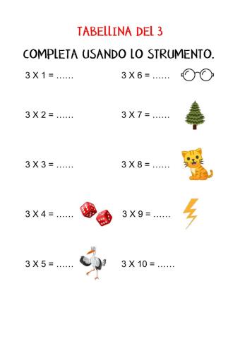 Tabellina del 3 - Metodo Analogico Bortolato