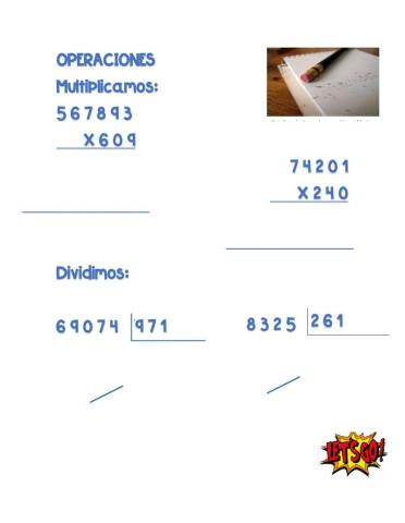 Divisiones y multiplicaciones por 3 cifras