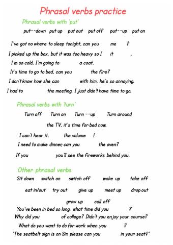 Phrasal verbs