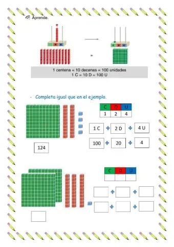 Centenas. descomposición