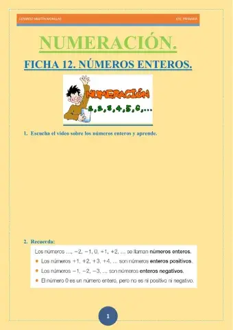 Numeración. Ficha 12.