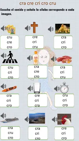 Selecciona la sílaba que corresponde a la imagen.