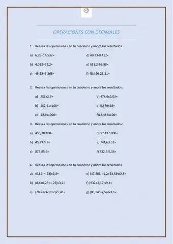 Operaciones con números decimales