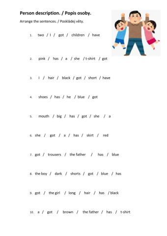 People-s description - arrange sentences