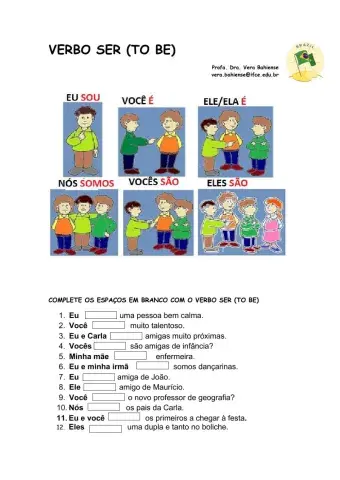 Verbo Ser-Pronomes Pesoais