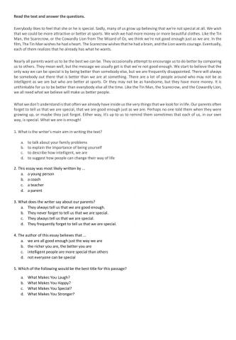 Reading Comprehension