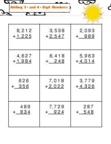 جمع عمودي lمعبدون تبديل