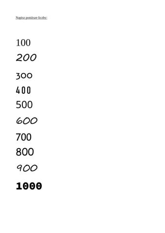 Numeros de 100 a 1000