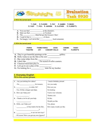 Spotlight 5 Task 5980