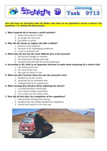 Spotlight 9 Task 9713