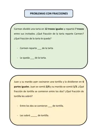 Problemas con fracciones
