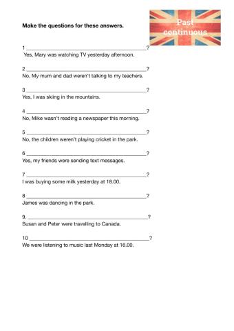 Past Continuous-Questions