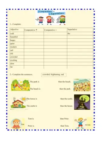 Comparative and superlative adjectives