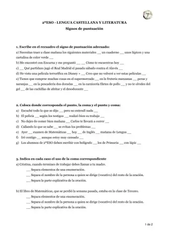 Los signos de puntuación