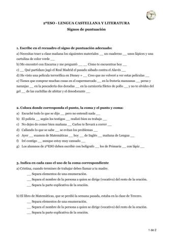 Los signos de puntuación