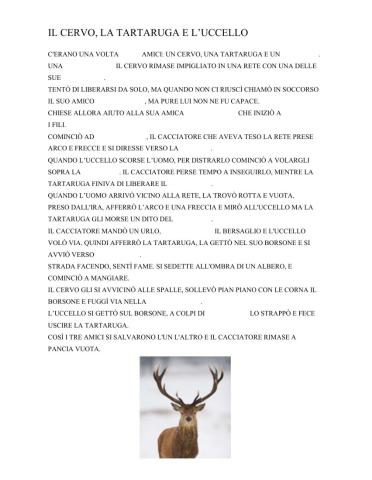 IL CERVO, LA TARTARUGA E L'UCCELLO