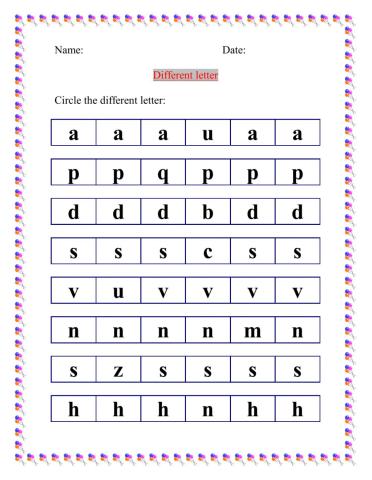 Different letter