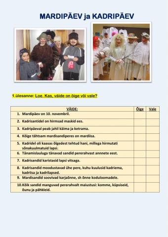 8klass-MARDIPÄEV ja KADRIPÄEV