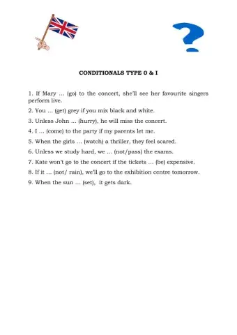 Conditionals type 0 & I