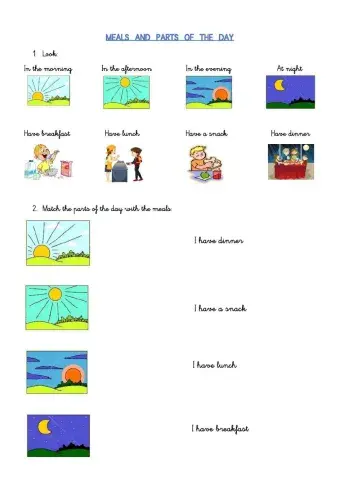 Parts of the day and meals