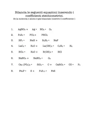 Bilanciamento equazioni