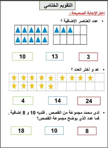 الأعداد من 11-19 راجع ما تعلمته