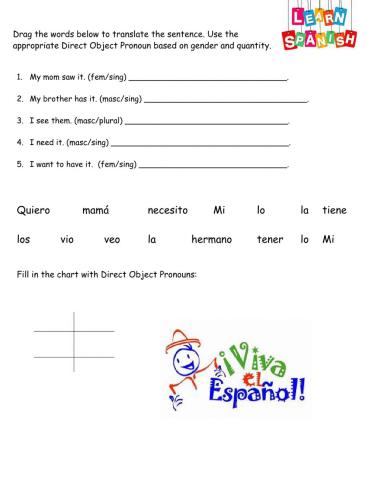 Direct Object Pronoun Practice