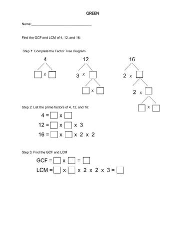 Investigating GCF and LCM