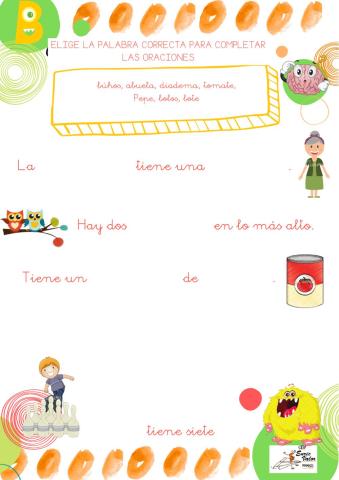 Selecciona para completar la oración, lectura b