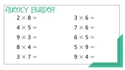 Fluency Builder - Multiplication Facts