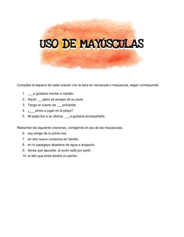 Uso de mayúsculas.
