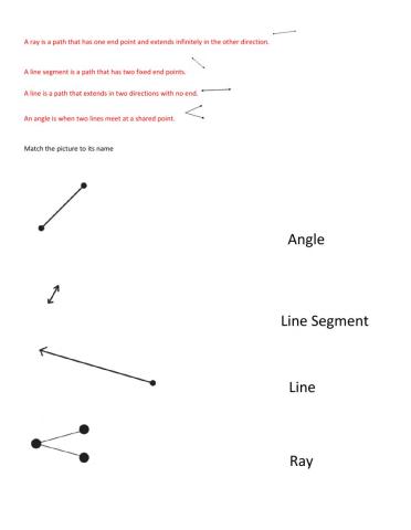 Line-Ray-Line Seg-Ang Match