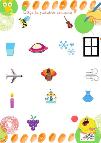 Elige la palabra adecuada, lectura v