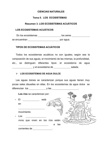 Los ecosistemas acuáticos
