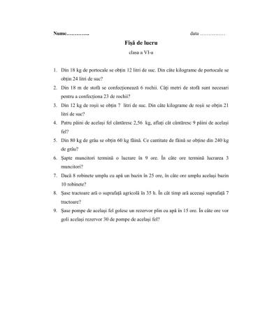 Regula de trei simpla