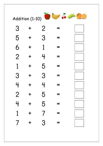 Single digit addition