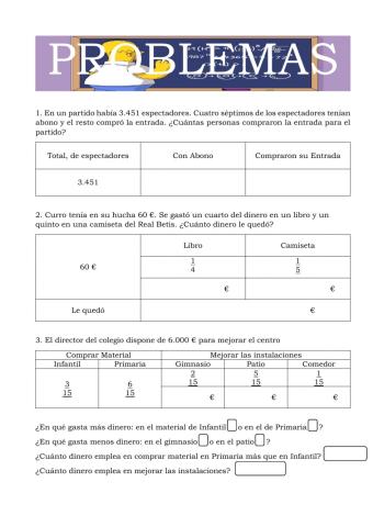 Problemas fracciones