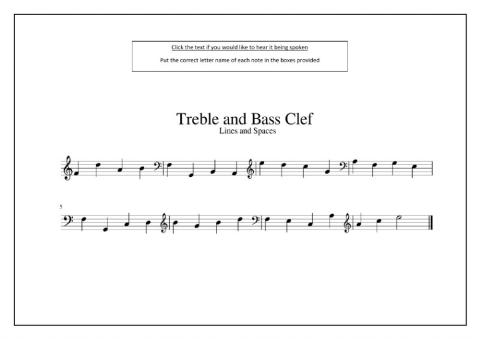 Treble and Bass Clef Lines and Spaces